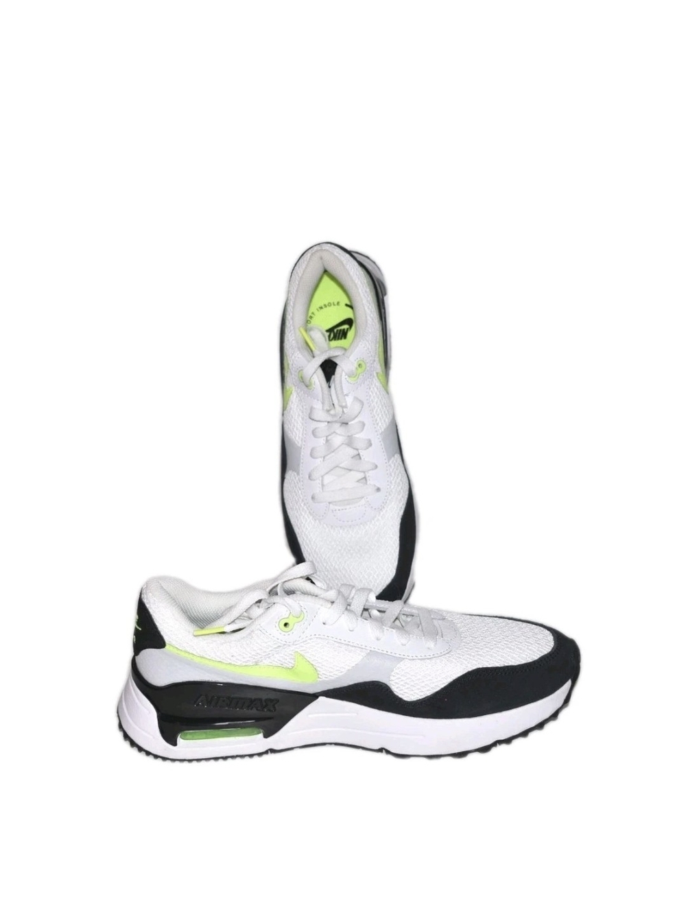 New Nike Air Max Mens  White Neon Green Black Running Sneakers Size 9